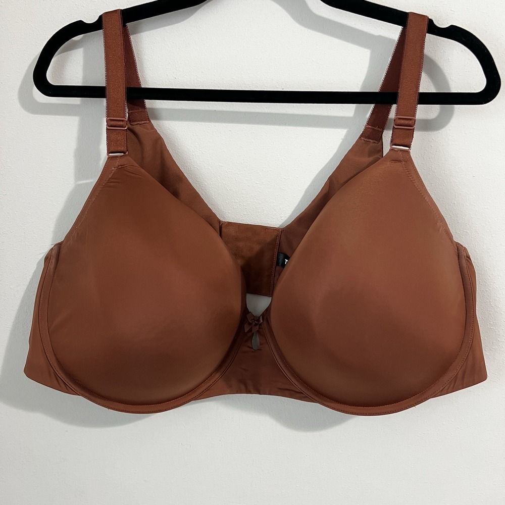 Torrid Curve 360 Bra 48DD Back Smoothing Lightly Lined T-Shirt Terracotta Brown